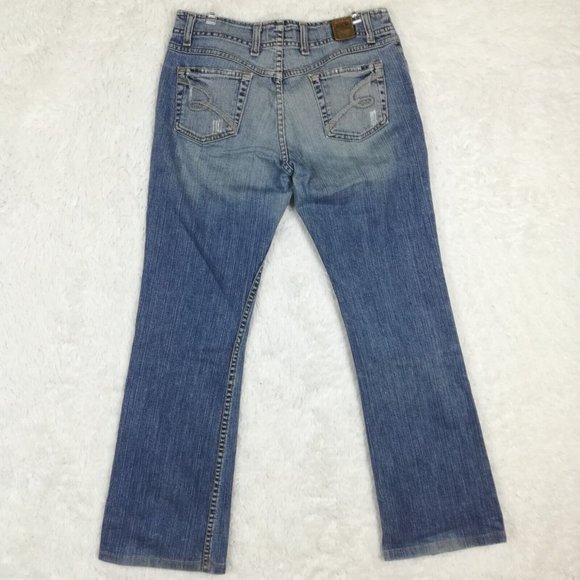 BKE Womens Jeans Wendi Boot Cut Blue Denim Distressed Medium Wash Stretch 28 - Picture 2 of 13